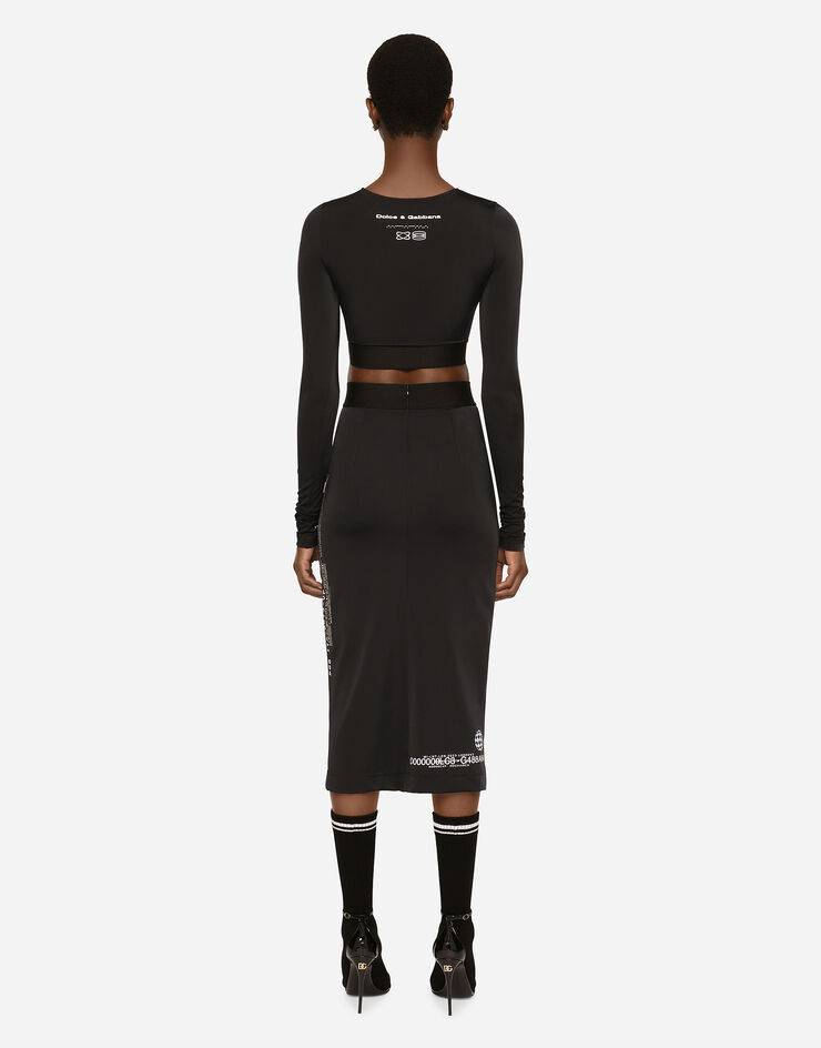 Dolce&Gabbana DGVIB3 spandex jersey pencil skirt Black F4CSZTFUGCZ