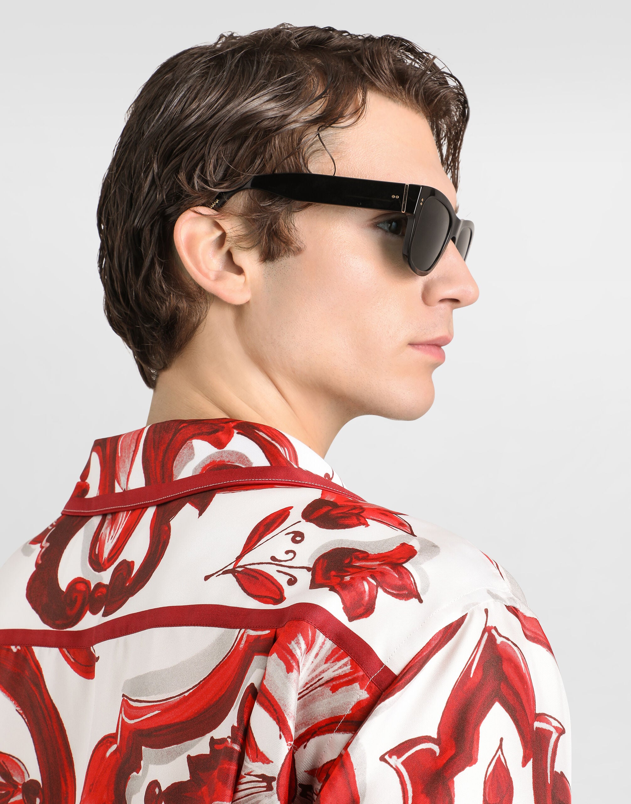 Majolica-print vanity twill shirt in Multicolor for Men