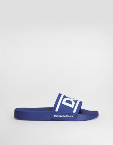 Dolce & Gabbana Rubber beachwear sliders with DG logo Multicolor CS2072AQ858