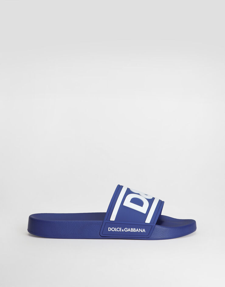 Dolce & Gabbana Rubber beachwear sliders with DG logo Multicolor CS2072AQ858
