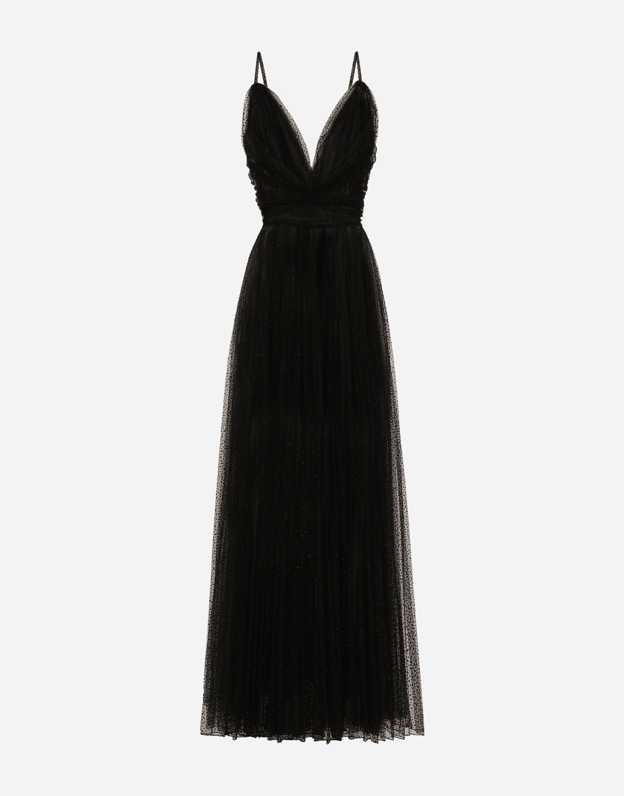 【SALE!!】DOLCE＆GABBANA レースニットロングスカートブラック ブラックのウィメンズ メッシュ ロンゲット ペンシルスカート