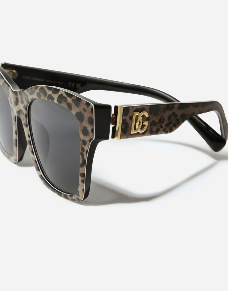Dolce & Gabbana DG Crossed Sunglasses Leo brown on black VG4512VP387