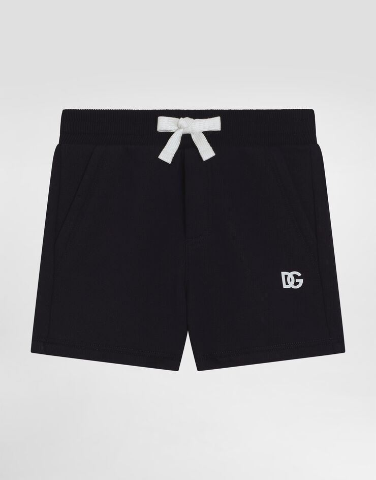 Dolce & Gabbana Fleece shorts with bandanna print Blue L1JQU7G7OLL