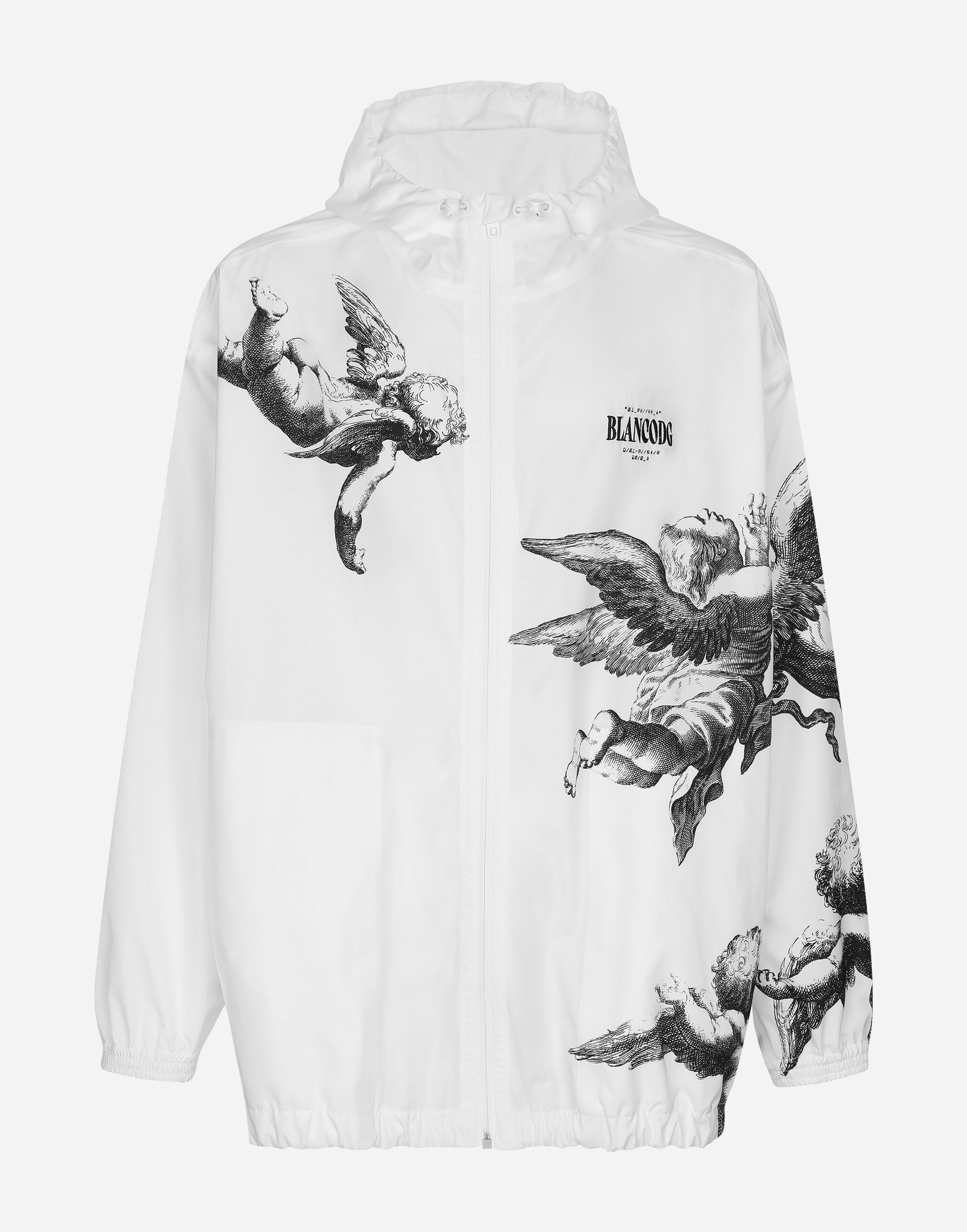 Dolce & Gabbana Nylon jacket with hood and Angel print BLANCO DOLCE&GABBANA White G044UTFU1S4