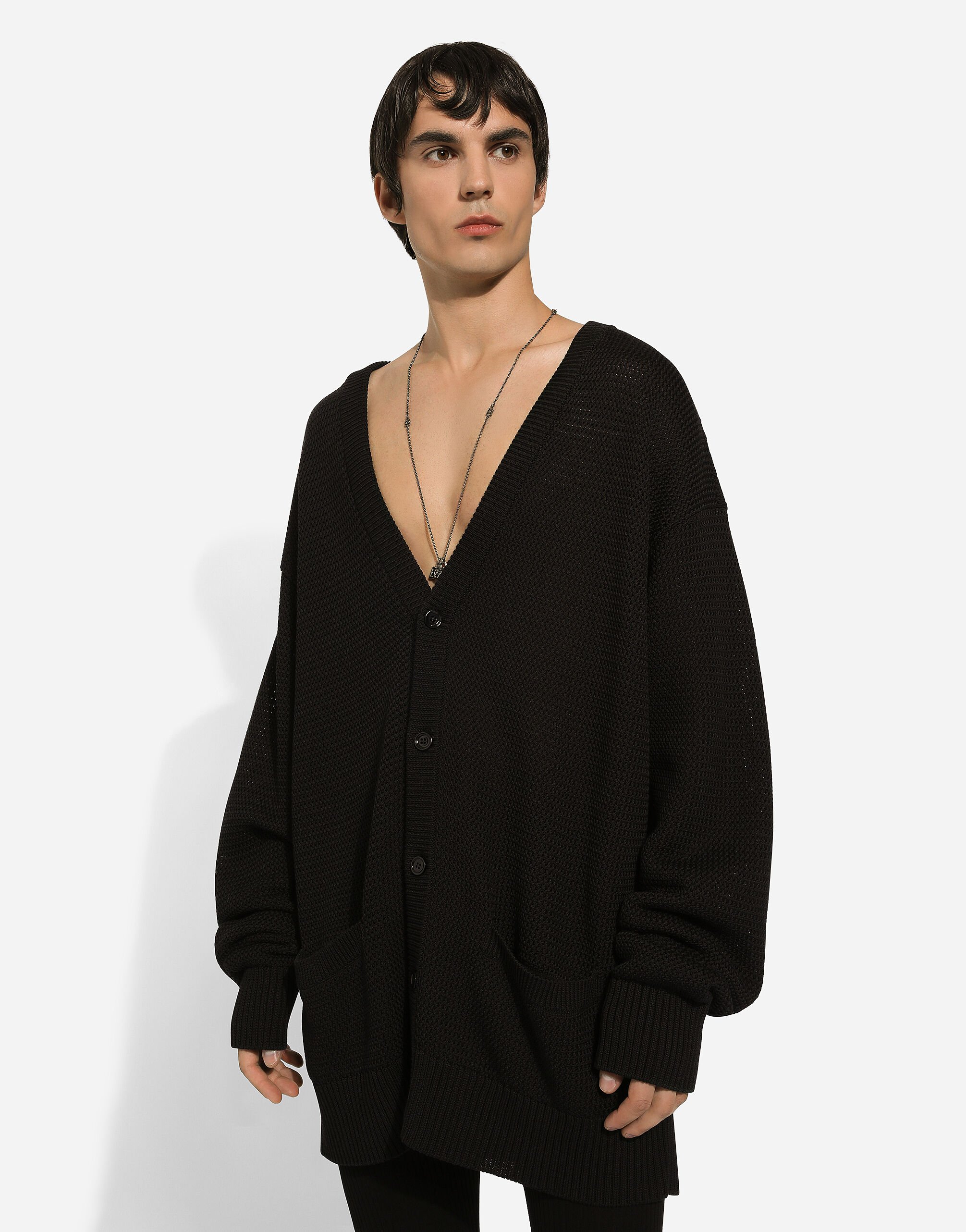 V neck cardigan in Black for Men Dolce Gabbana