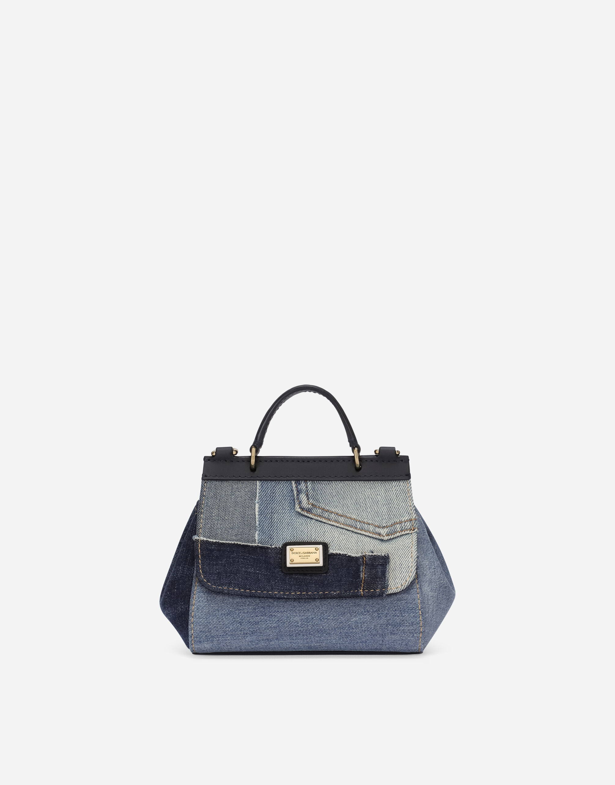 Denim patchwork mini Sicily bag in Blue for Dolce Gabbana US