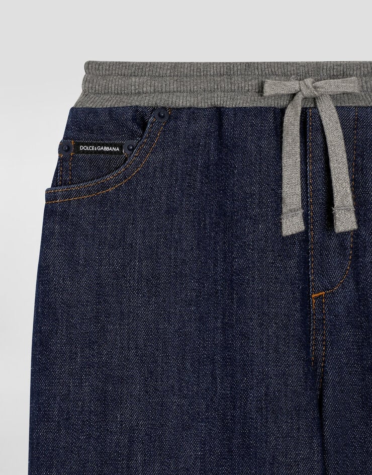 Dolce & Gabbana 5-pocket denim trousers with embroidery Multicolor L44P95LDD23