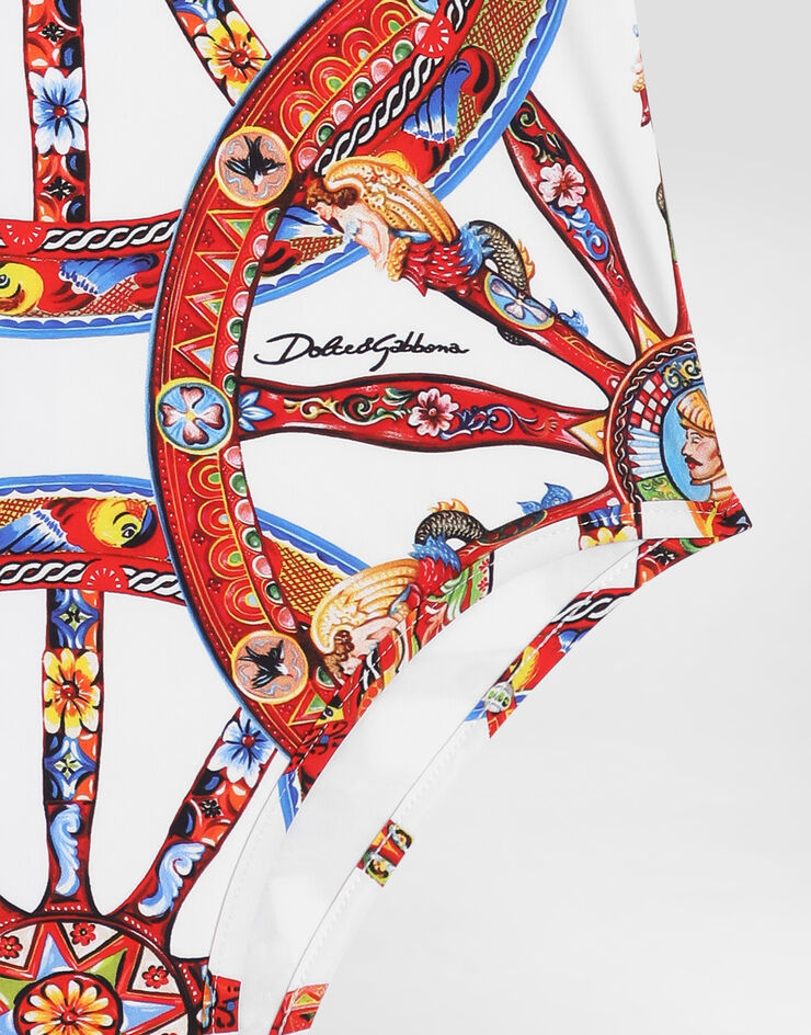 Dolce & Gabbana Carretto-print one-piece swimsuit Multicolor L5J812ON0I8