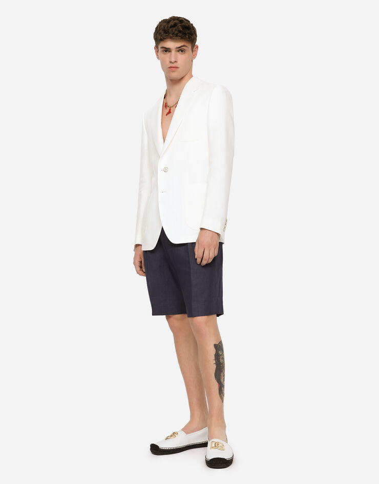 Dolce & Gabbana Linen shorts Blue GW0MATFU4LF