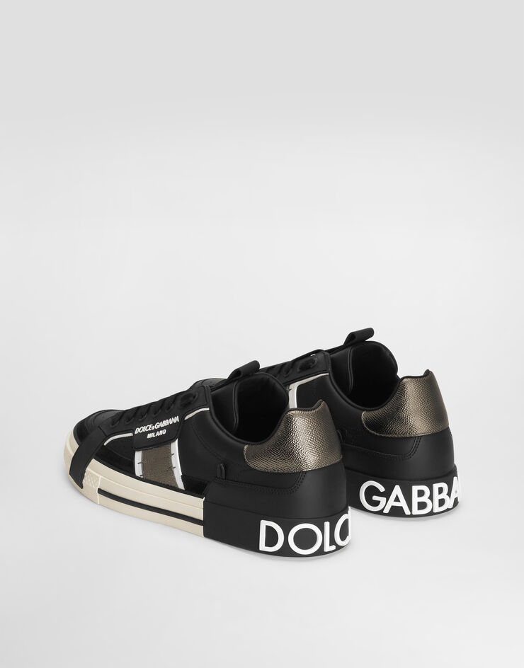 Dolce & Gabbana Calfskin 2.Zero Custom sneakers with contrasting details Black/Silver CS1863AO223