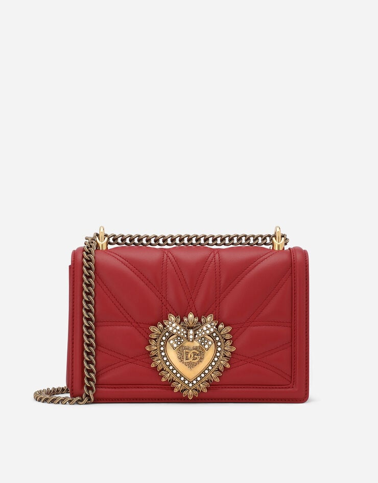 Dolce & Gabbana Medium Devotion bag in quilted nappa leather Red BB7158AW437