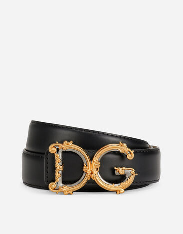 Dolce & Gabbana حزام من جلد العجل بشعار أسود BI1261AW576