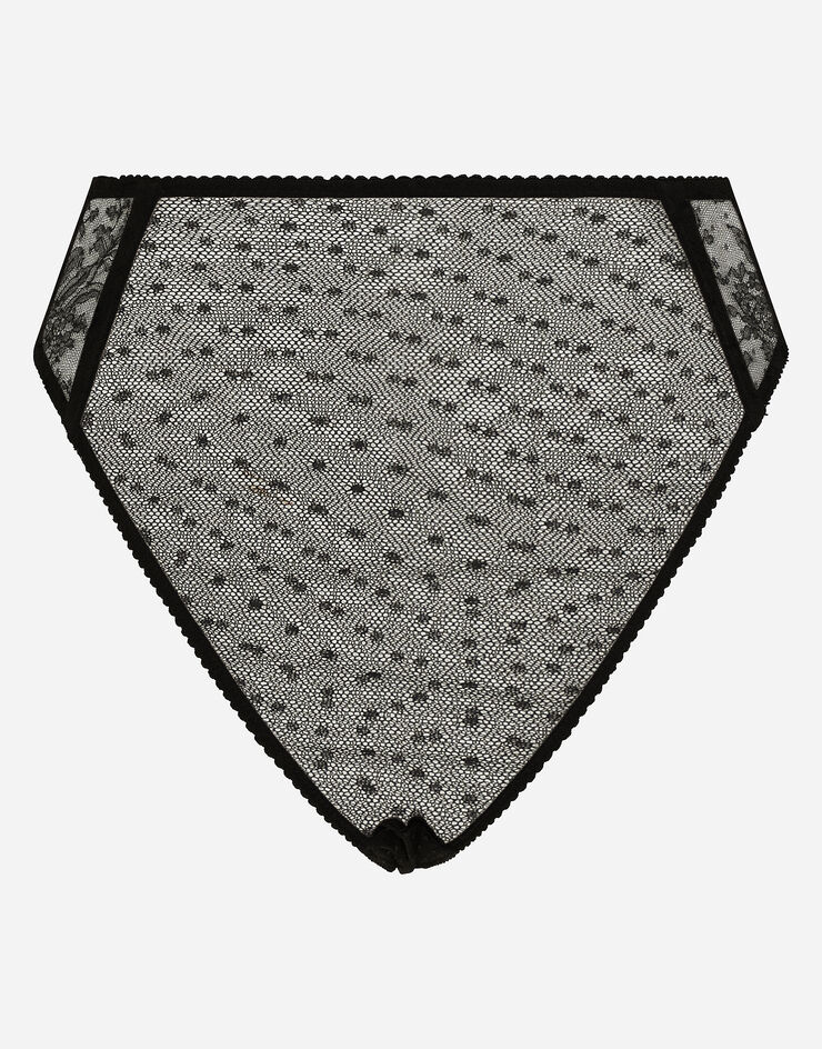 Dolce & Gabbana High-waisted lace briefs Black O2C65TONL28
