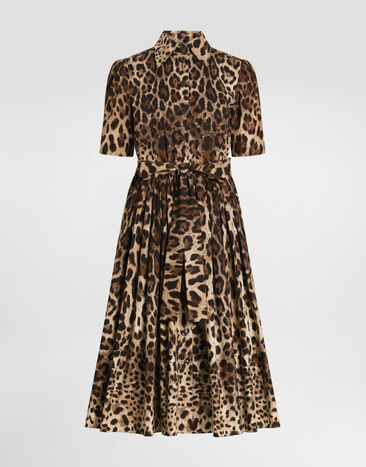 Dolce & Gabbana Leo-print poplin shirt dress Print F6AGMTHS5E3