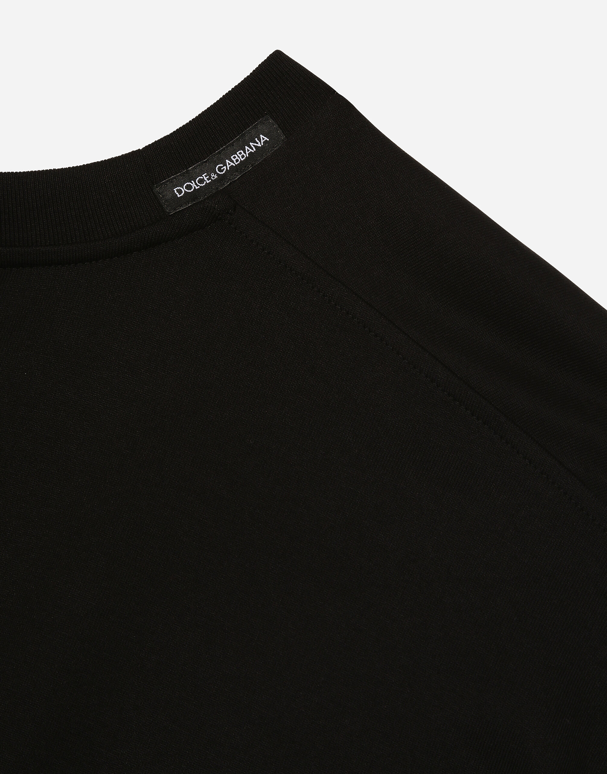 Short-sleeved T-shirt with DG logo patch in Black for Men