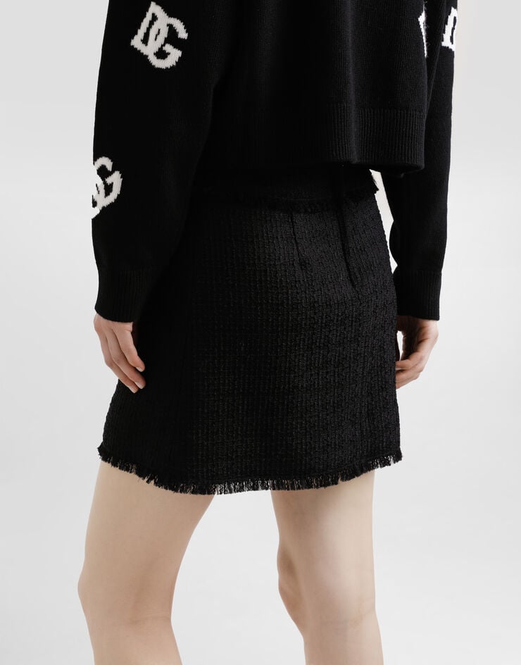 Dolce & Gabbana Mini-jupe en tweed Rachel Noir F4CR5TFMMHN