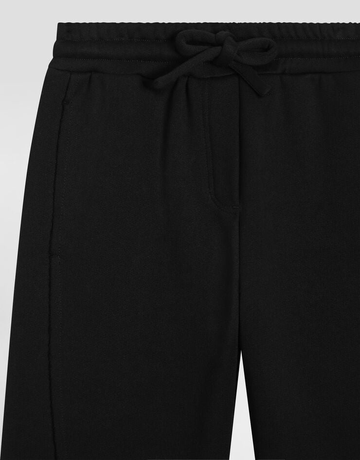 Dolce & Gabbana Fleece trousers with DG patch Black L5JPI6G7PXP
