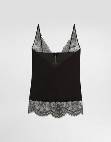Dolce & Gabbana Silk satin top Black F7BN5TFU1AU