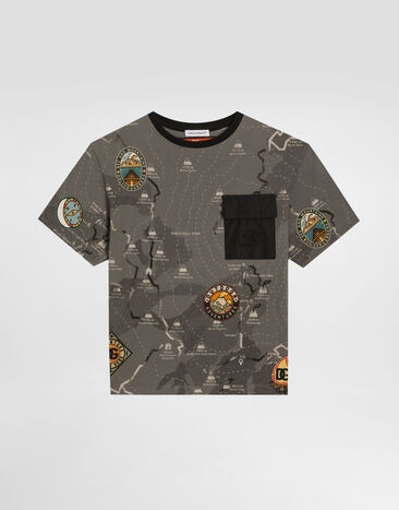 Dolce & Gabbana T-shirt over in jersey con stampa mappa Multicolore L4JTJEII7IX