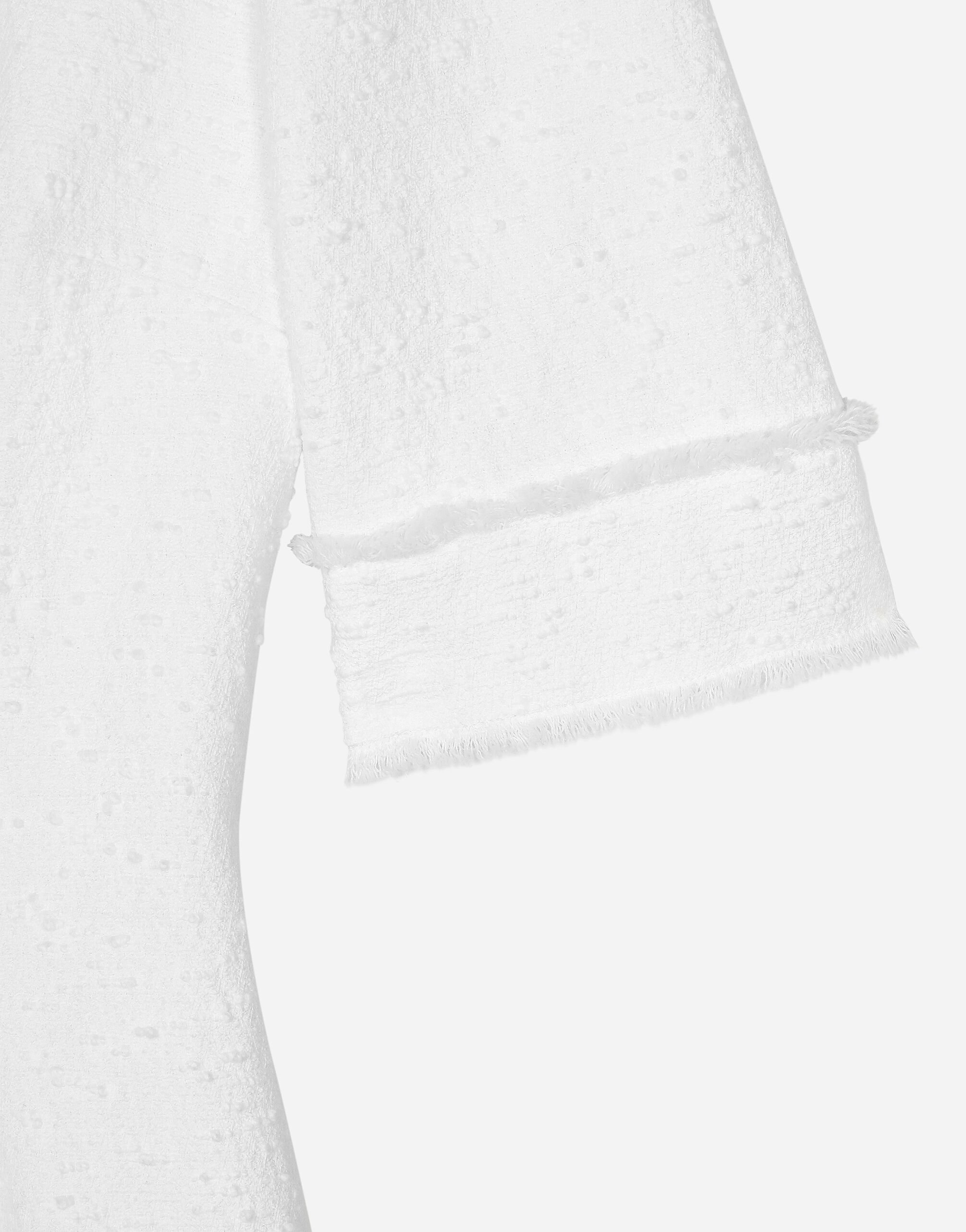 Dolce & Gabbana ツイード コットンドレス ホワイト ホワイトのウィメンズ ラッセルコットン ツイード ロンゲット