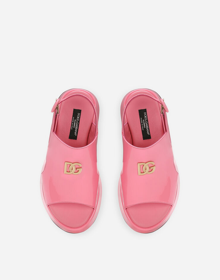 Dolce & Gabbana صندل من جلد لامع وردي D11229A1328