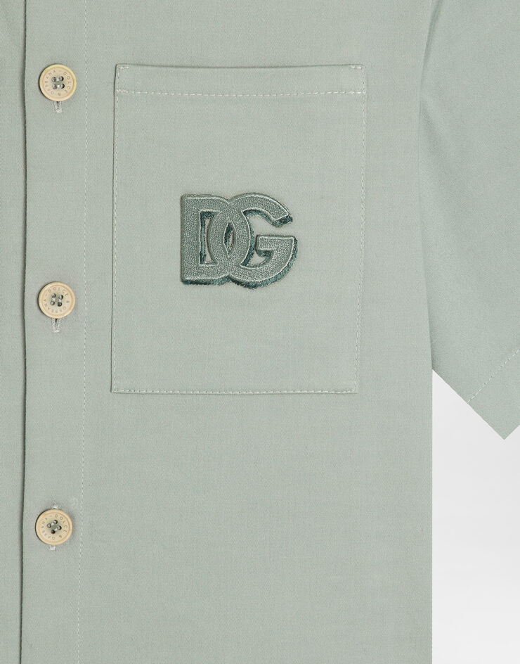 Dolce & Gabbana Cotton sateen shirt Green L44S68FUFKA