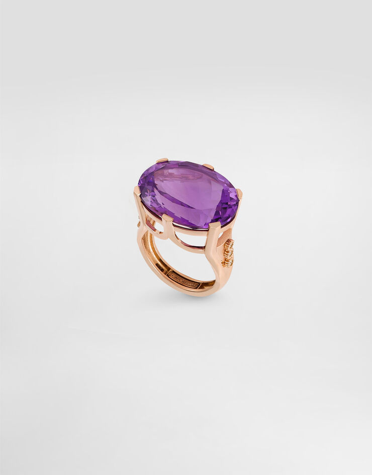 Dolce & Gabbana Anna ring in 18-carat red gold with amethyst and diamonds Dolce & Gabbana Anna ring in 18-carat red gold with amethyst and diamonds Red Gold WRSB1GWAME1