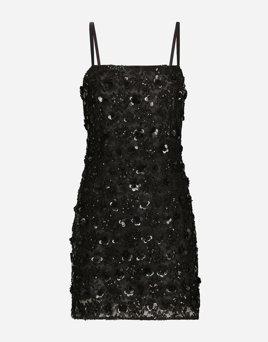 Short dress with sequin embellishment