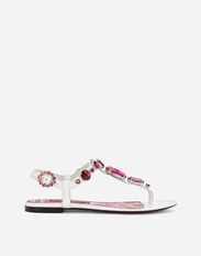Dolce & Gabbana Patent leather thong sandals Black CQ0584A1471