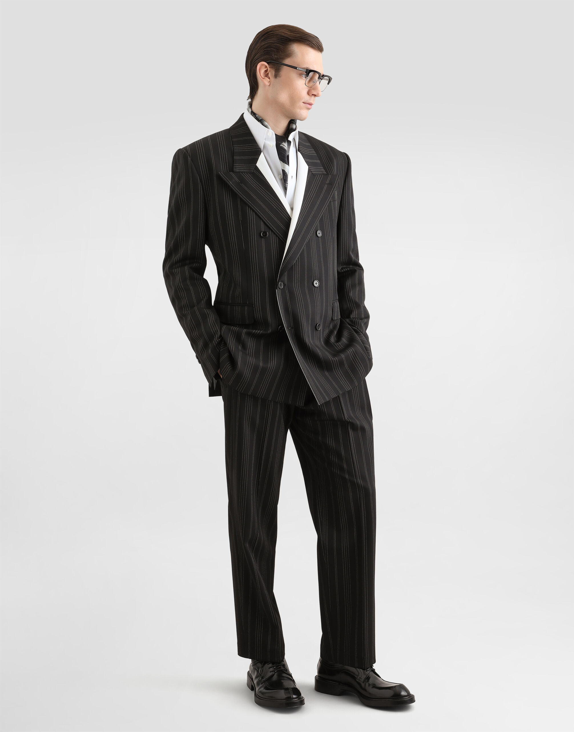 Pinstripe wool trousers - thumbnail 2