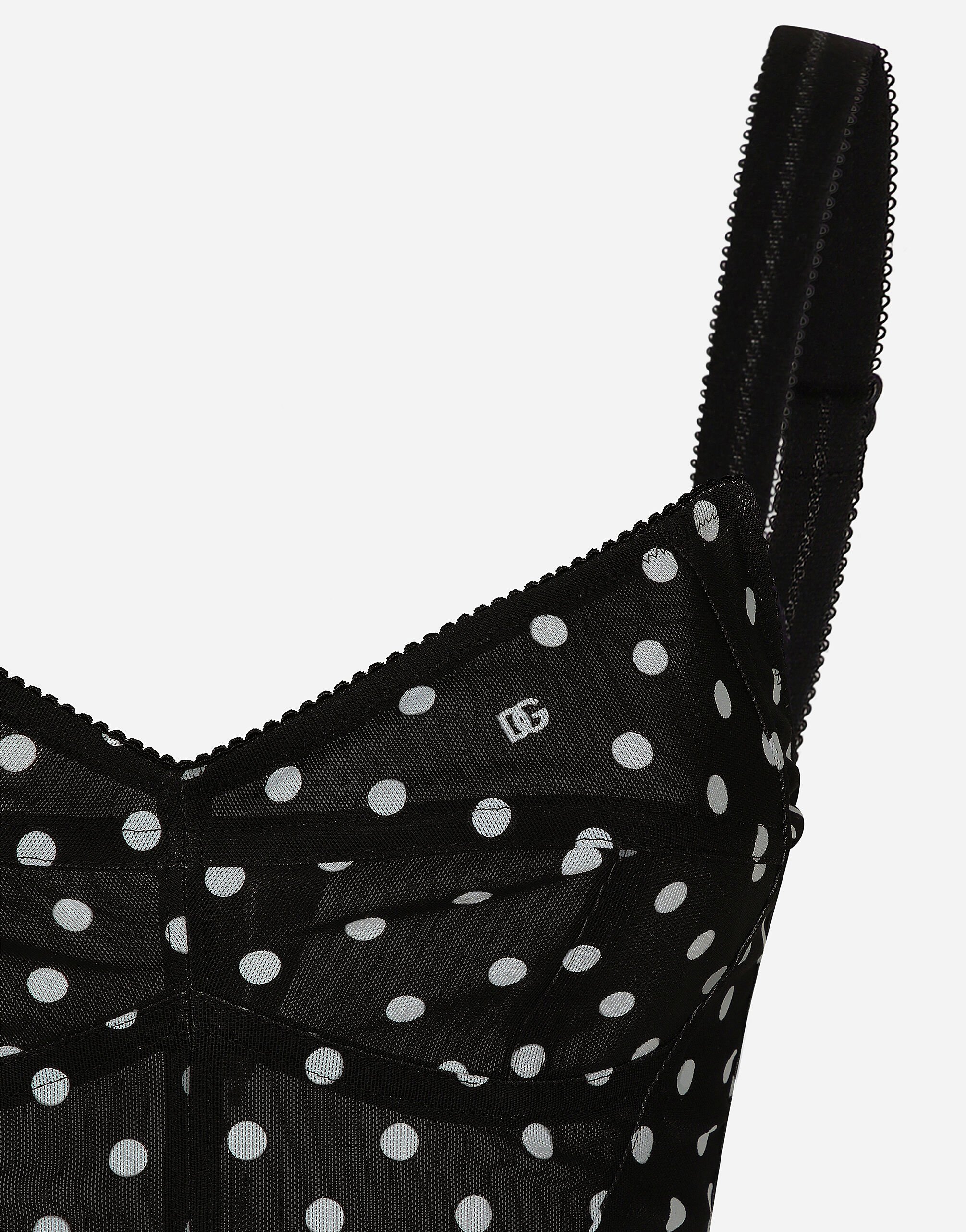 Polka-dot marquisette corset top in Print for Women | Dolce&Gabbana® US