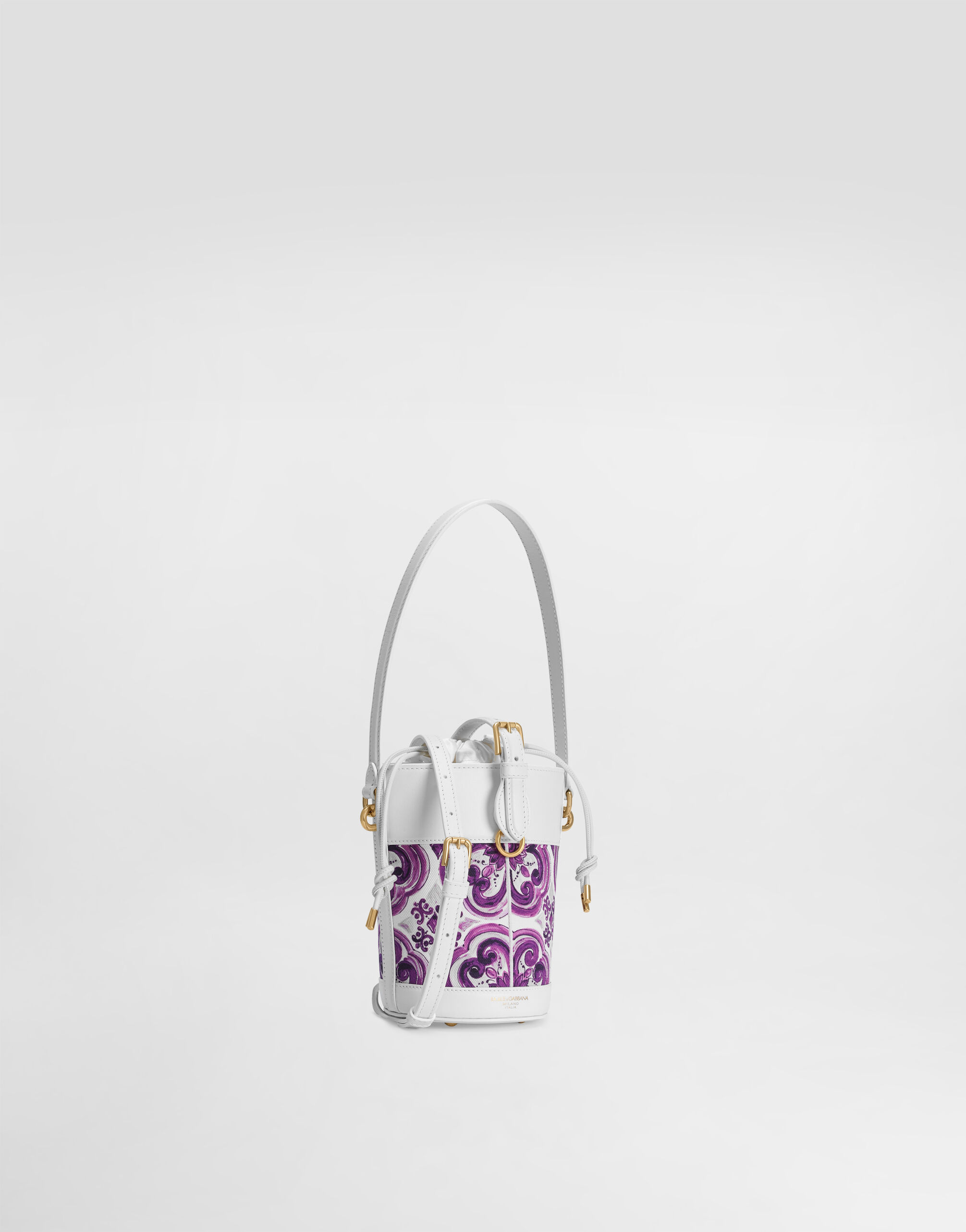 バッグ Capri Round Bucket Bag / Her lip to Capri bucket bag in calfskin and canvas in Beige for Women