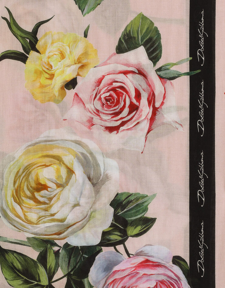 Dolce & Gabbana Modal and cashmere scarf with peony and rose print (135x200) Print FS184AGDCUP