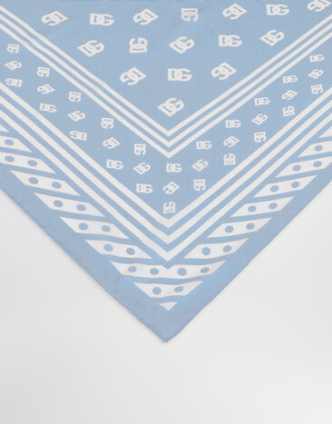 Dolce & Gabbana Silk twill foulard with all-over DG logo print (70x70) Dolce & Gabbana Silk twill foulard with all-over DG logo print (70x70) Light Blue FN092RGDB7Z
