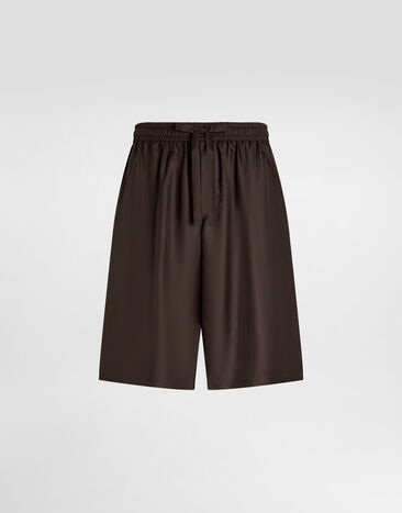 Dolce & Gabbana Silk twill trousers Brown GV5MAZFU10S