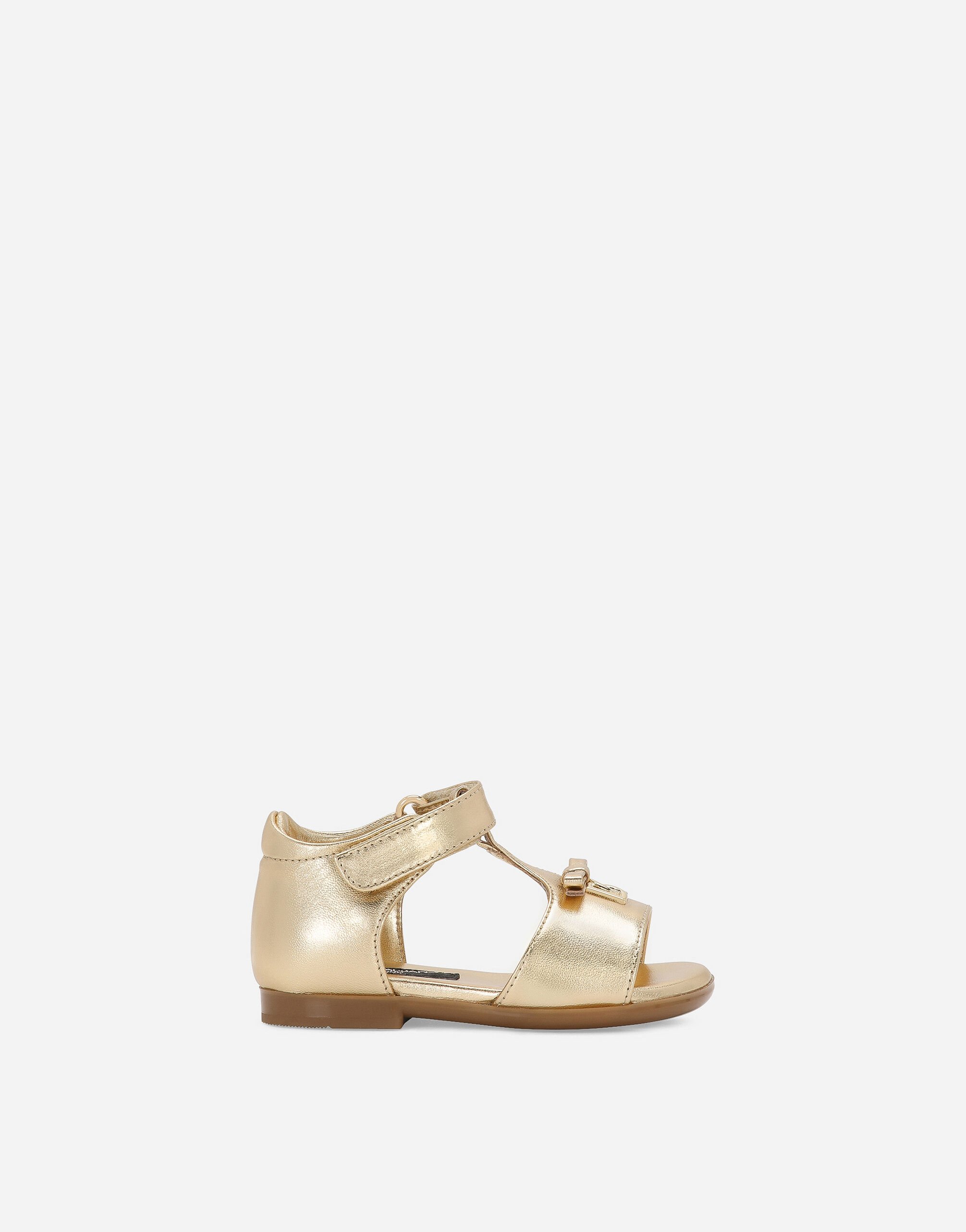 Dolce & Gabbana 层压皮革学步凉鞋 版画 DN0143AC374