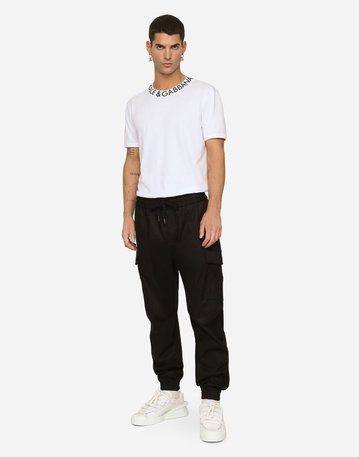 Dolce & Gabbana Pantalón cargo de algodón con placa con logotipo Azul GW5OHTFUFMF