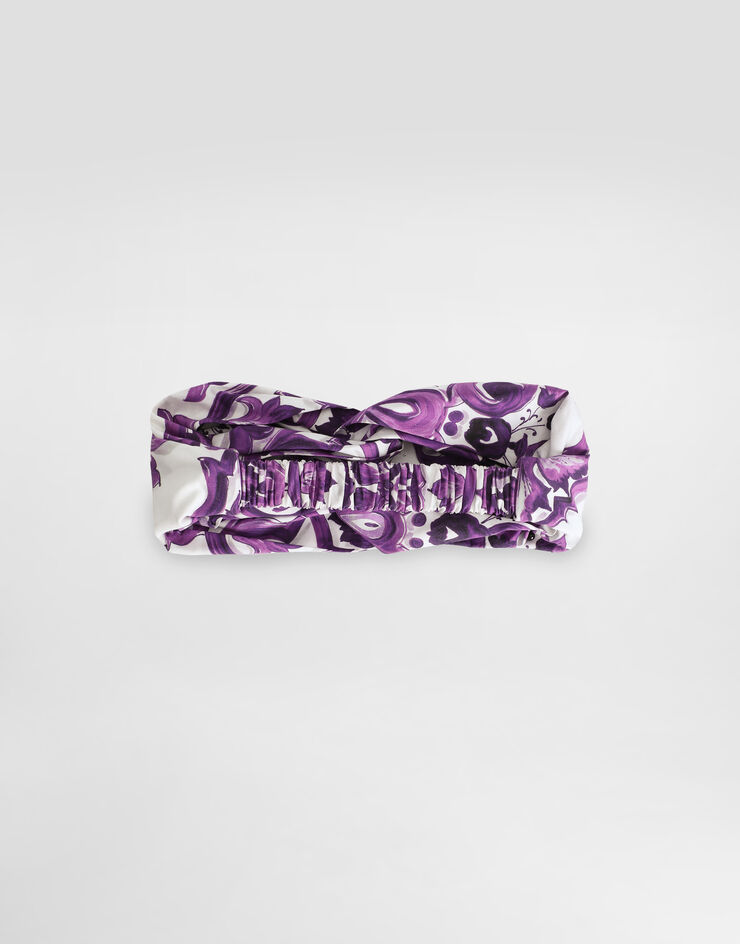Dolce & Gabbana Majolica-print poplin headband Multicolor LB5H09G7EW9