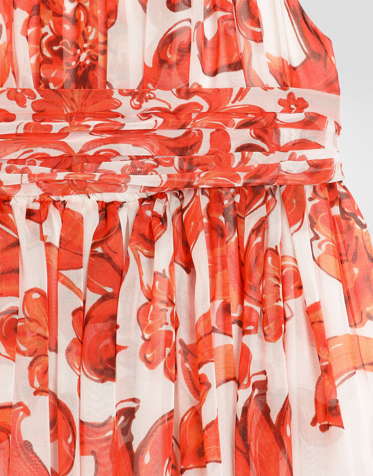 Dolce & Gabbana Majolica-print chiffon dress Multicolor L54DT8G7P4P
