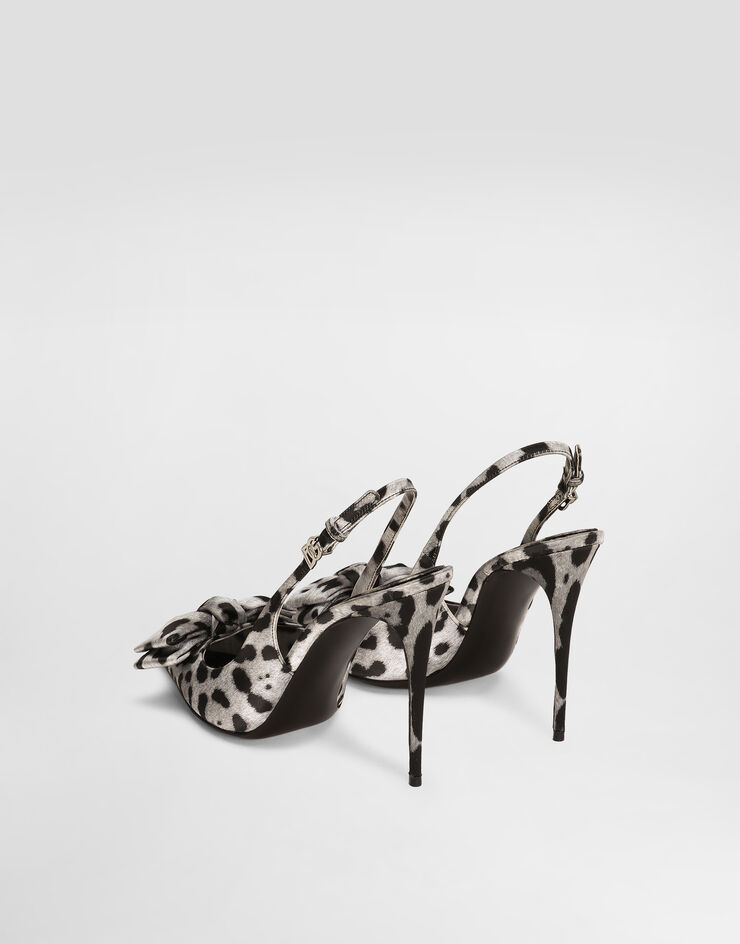 Dolce & Gabbana Leopard-print satin slingbacks Print CG0844A6Q83