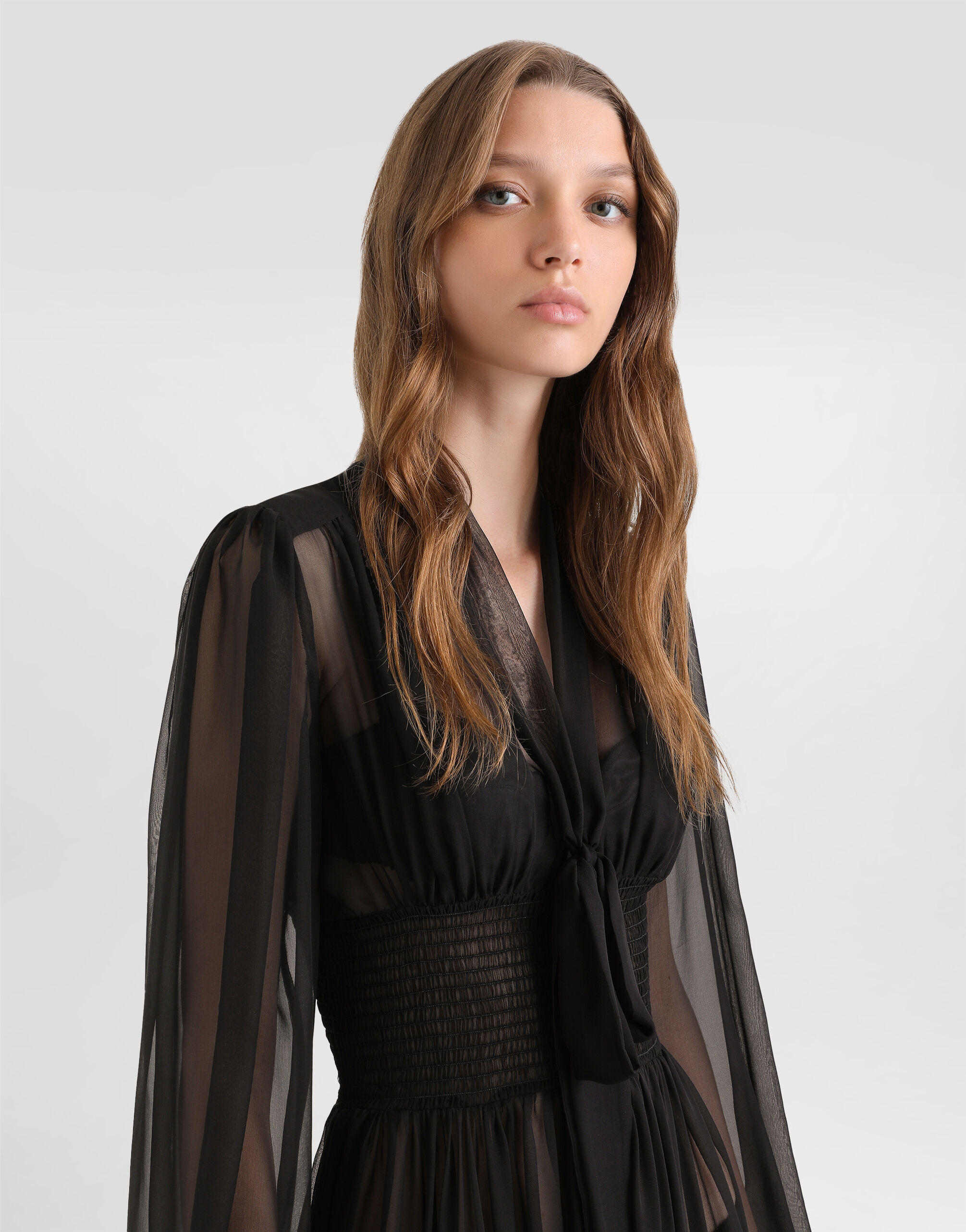 Blackのウィメンズ シフォン ドレス | Dolce&Gabbana®