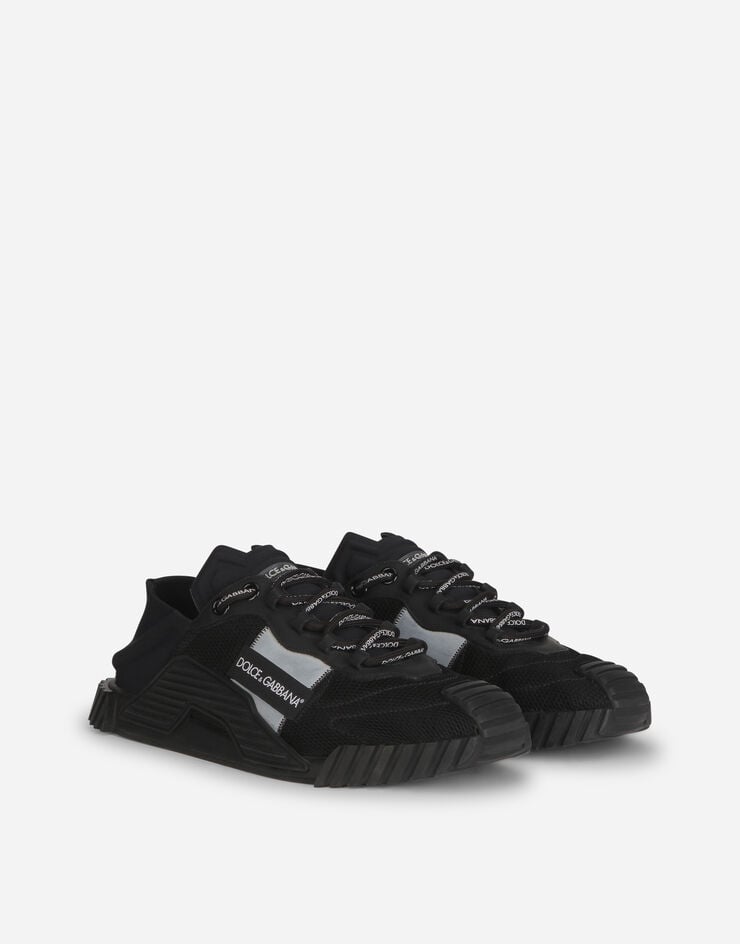 Dolce & Gabbana NS1 slip on sneakers in mixed materials Black CS1769AJ968