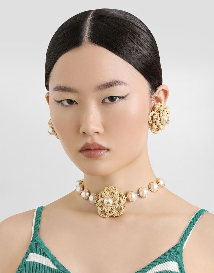 Dolce & Gabbana عقد زهرة ذهبي WNR6R1W1111