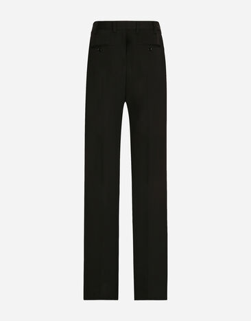 Dolce&Gabbana High-waisted flared woolen pants Black FTC18TFU21E