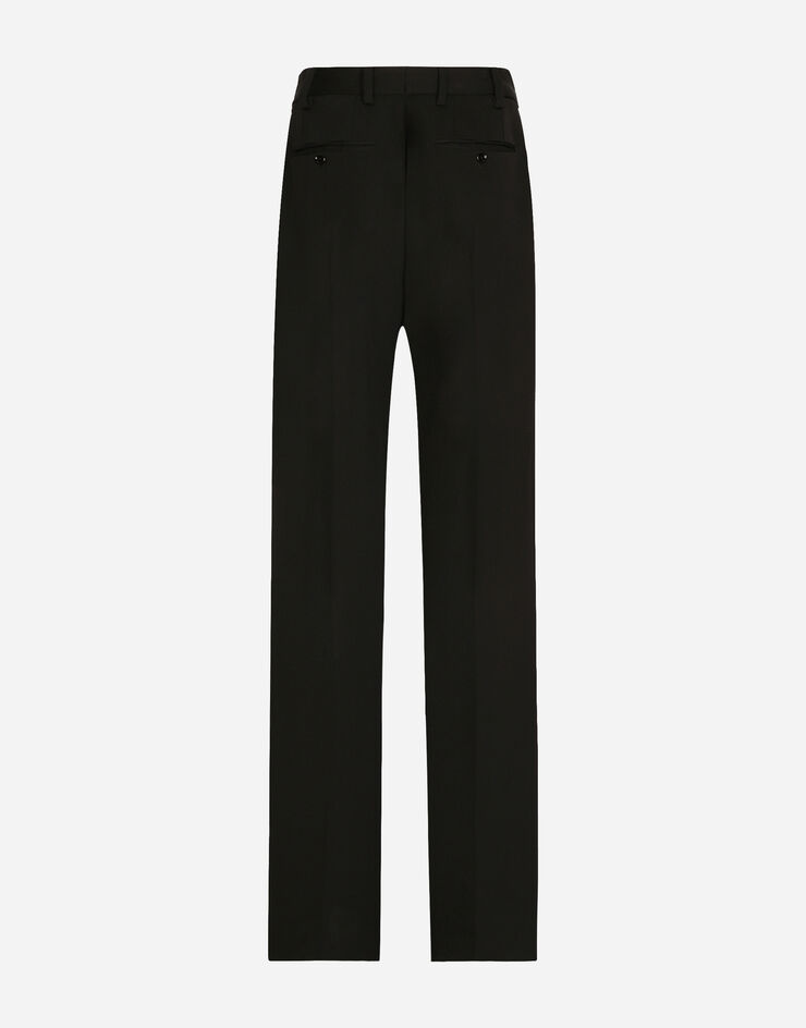 Dolce&Gabbana High-waisted flared woolen pants Black FTC18TFU21E