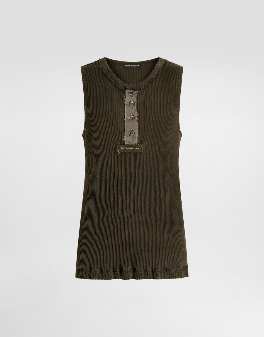 Ribbed cotton tank top