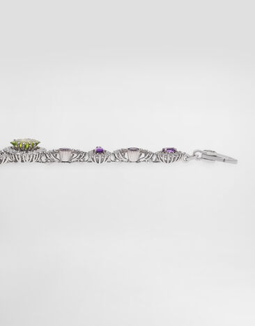 Dolce & Gabbana Eleganza Bracelet 18kt white gold, amethysts, peridots, and sapphires White WBSA3GWAME1