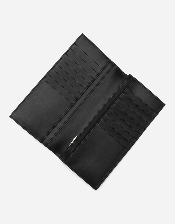 Dolce&Gabbana Calfskin vertical wallet with raised logo Black BP2573AG218