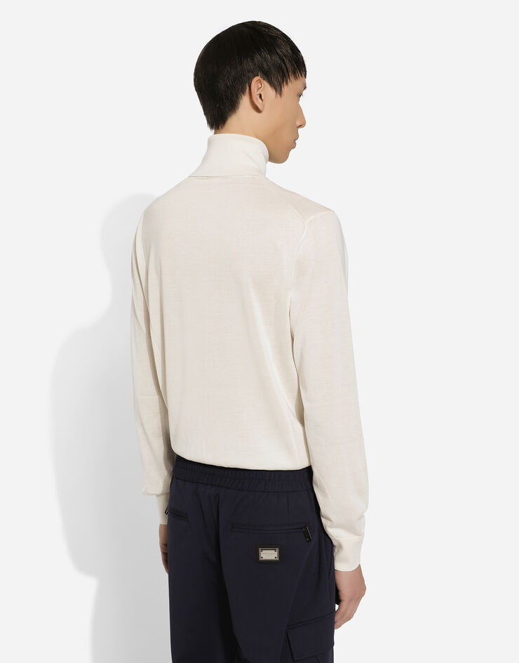 Dolce & Gabbana Cashmere and silk turtle-neck sweater White GXL03TJDMS4