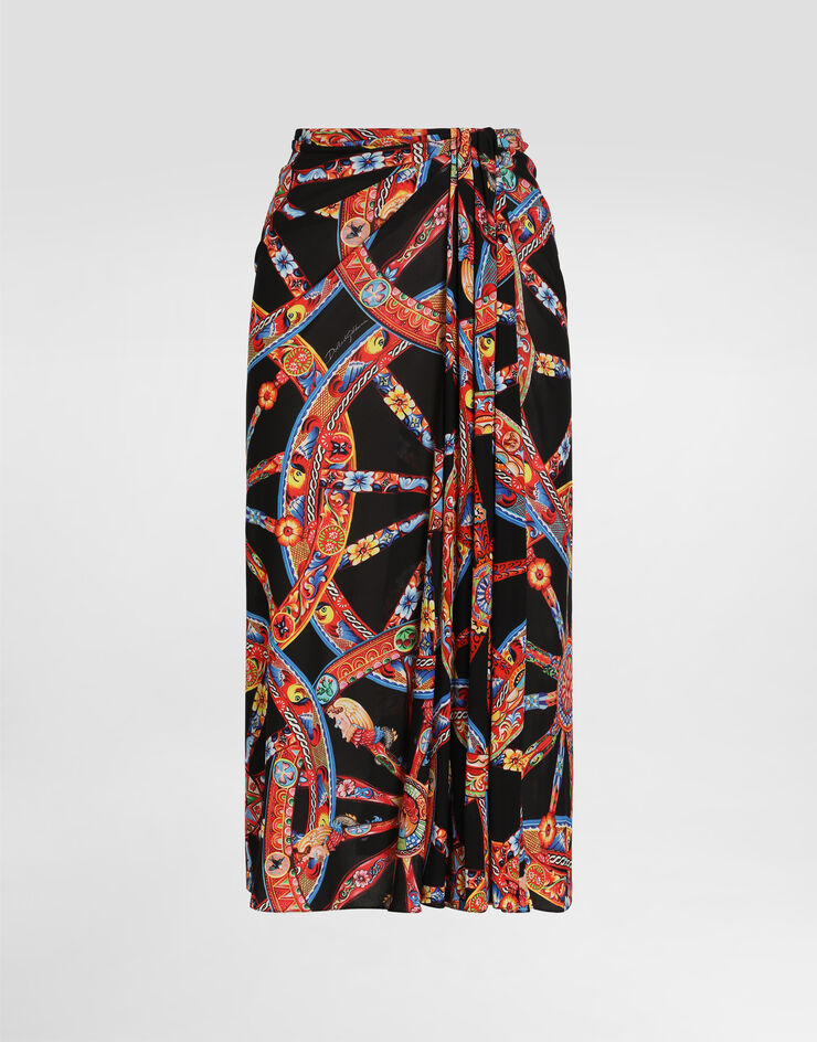 Dolce & Gabbana Gonna in organzino stampa carretto Multicolore F4DDVTHS7OQ